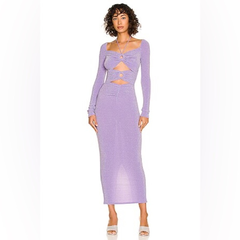 Ronny Kobo Collection Conrad Purple Sparkle Long Sleeve Bodycon Dress Size S